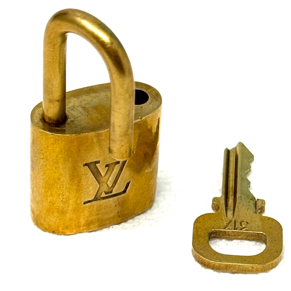 Authentic Louis Vuitton Gold Lock & Key Brass Number 317